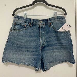 RE/DONE💕 NWT CutOff Shorts Cool Medium Blue Size 30